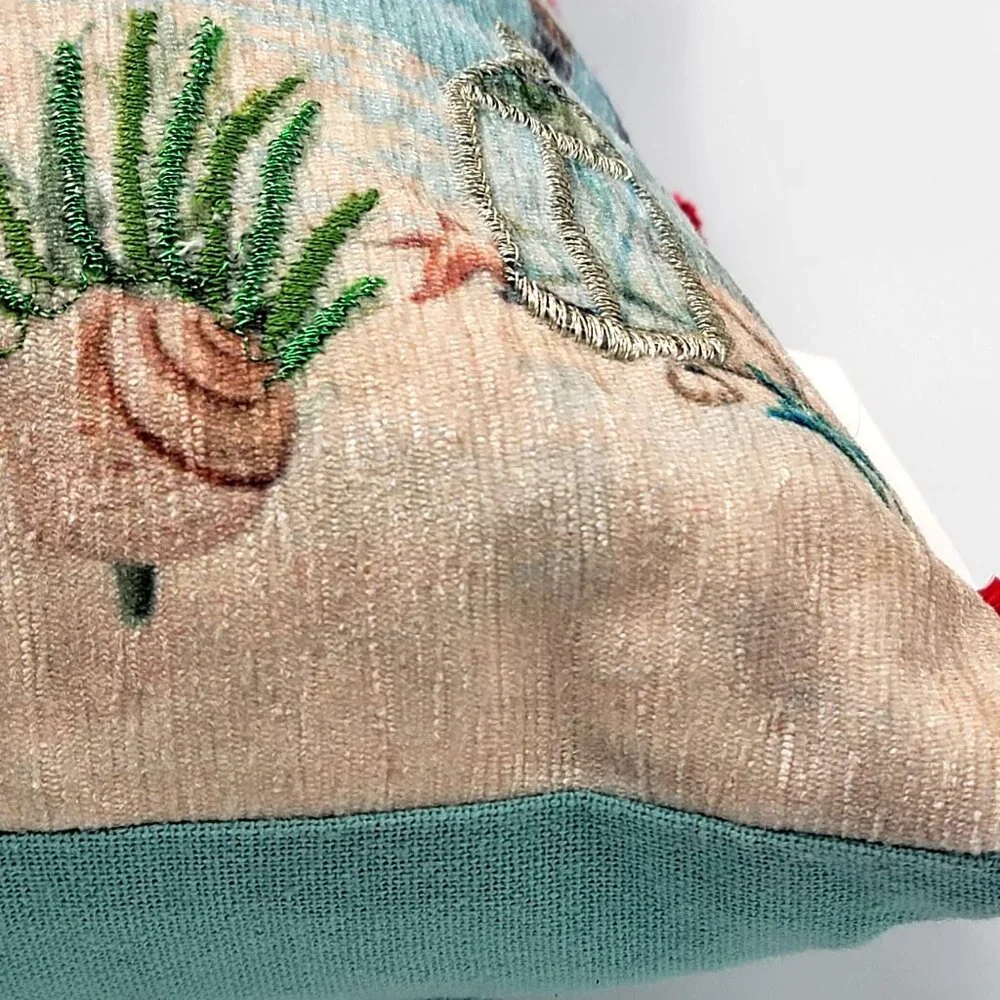 Tommy Bahama Christmas Beach Pillow 12x16 Santa & Mrs. Claus Coastal Design With